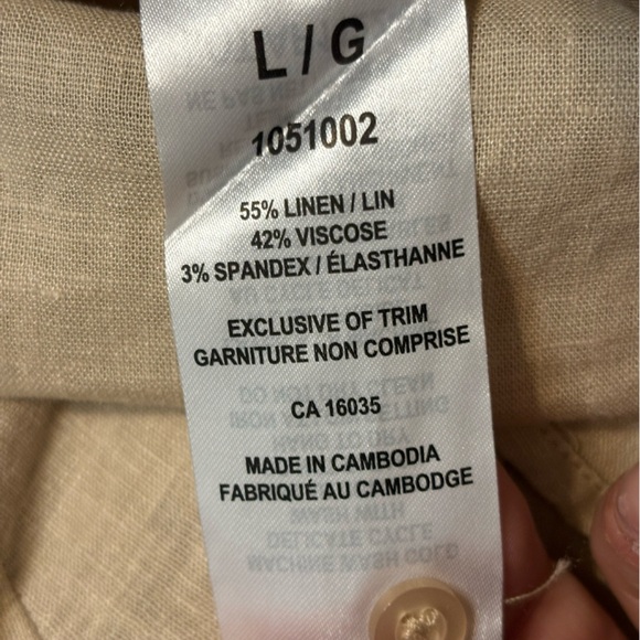 TAHARI Linen Blend Tunic Shirt - Picture 6 of 6